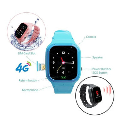 4G Kids Smart Horloge Voor Jongens Meisjes Waterdichte Veilige Smartwatch Gps Tracker Calling Sos