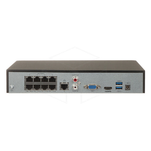 Uniview 1 HDD 8-kanaals 8 PoE 1U NVR (NVR301-08B-P8-IQ) - Recorders