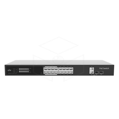 Uniview 18-poorts switch 16x PoE en 2x Uplink (NSW3000-17GT1GP1GC-POE) - Voeding / Stroom
