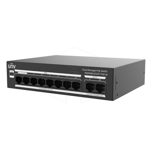 Uniview Cloudbeheerde 8 poort Ethernet-switch PoE + (NSW3000-8T2GT-POE-IN) Netwerkproducten
